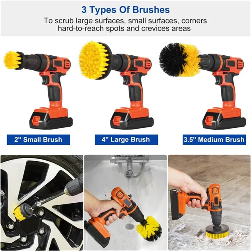 Power Z Tools - 3 Pcs/Set Power Drill Brush Set