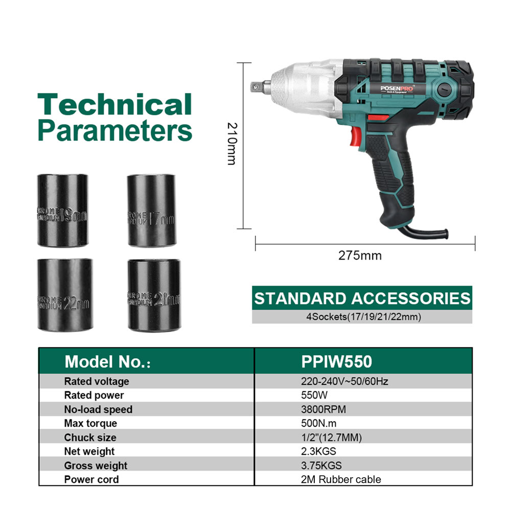 POSENPRO Electric Impact Wrenc - Power Tools Ingco recension och pris