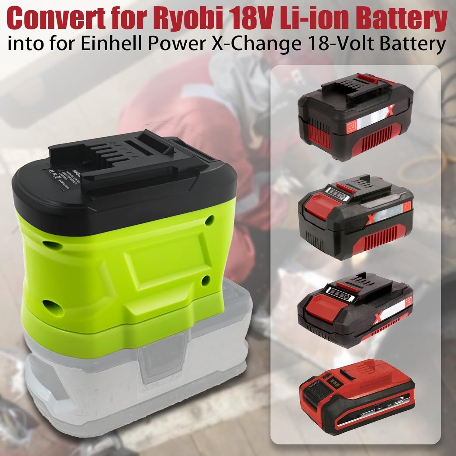 Battery Adapter for Ryobi 18V  - Power Tools Ryobi recension och pris