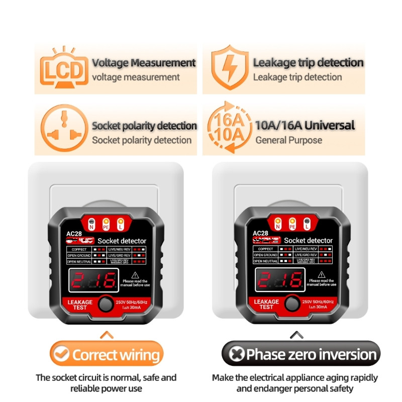 ANENG AC28 Socket Detector US/ - Power Tools Voltage recension och pris