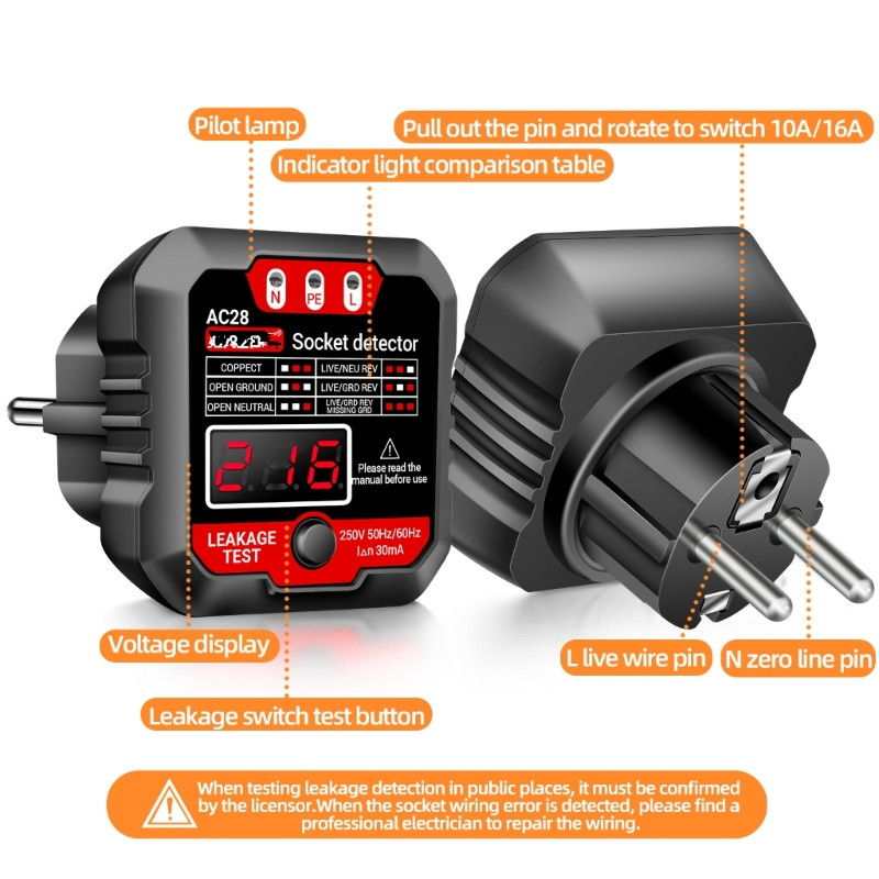 ANENG AC28 Socket Detector US/ - Power Tools Voltage recension och pris