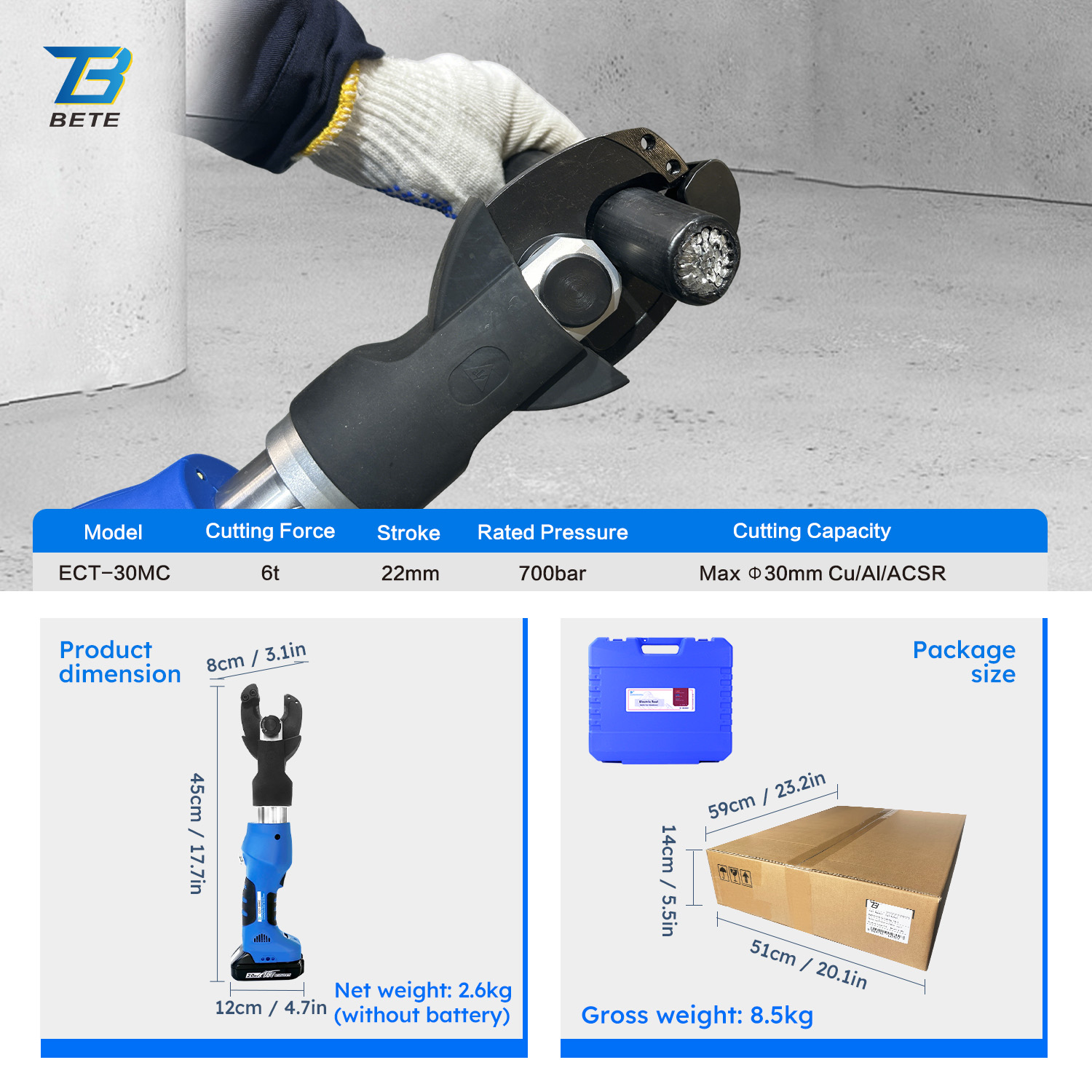 ECT-30MC Mini 6T Stoke 22MM Mi - Power Tools Hydraulic recension och pris