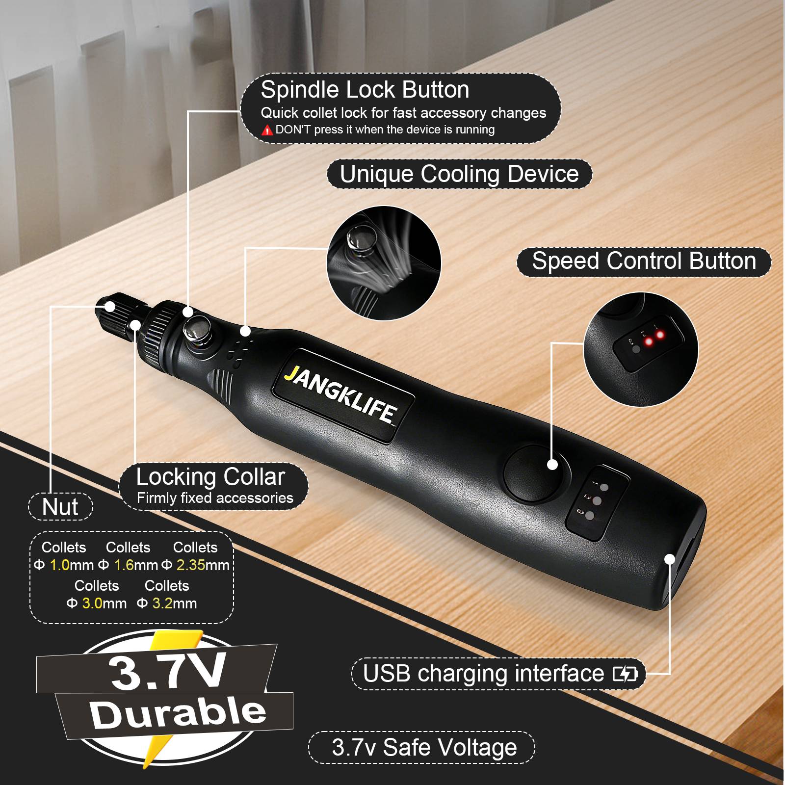 JANGKLIFE USB Cordless Rotary  - Power Tools Ingco recension och pris