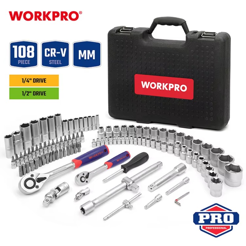 108pcs Professional Mechanics  - Kit Power Tools recension och pris