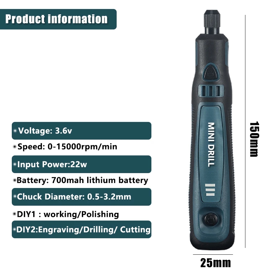 Cordless Electric Drill Grinde - Power Tools Ingco recension och pris